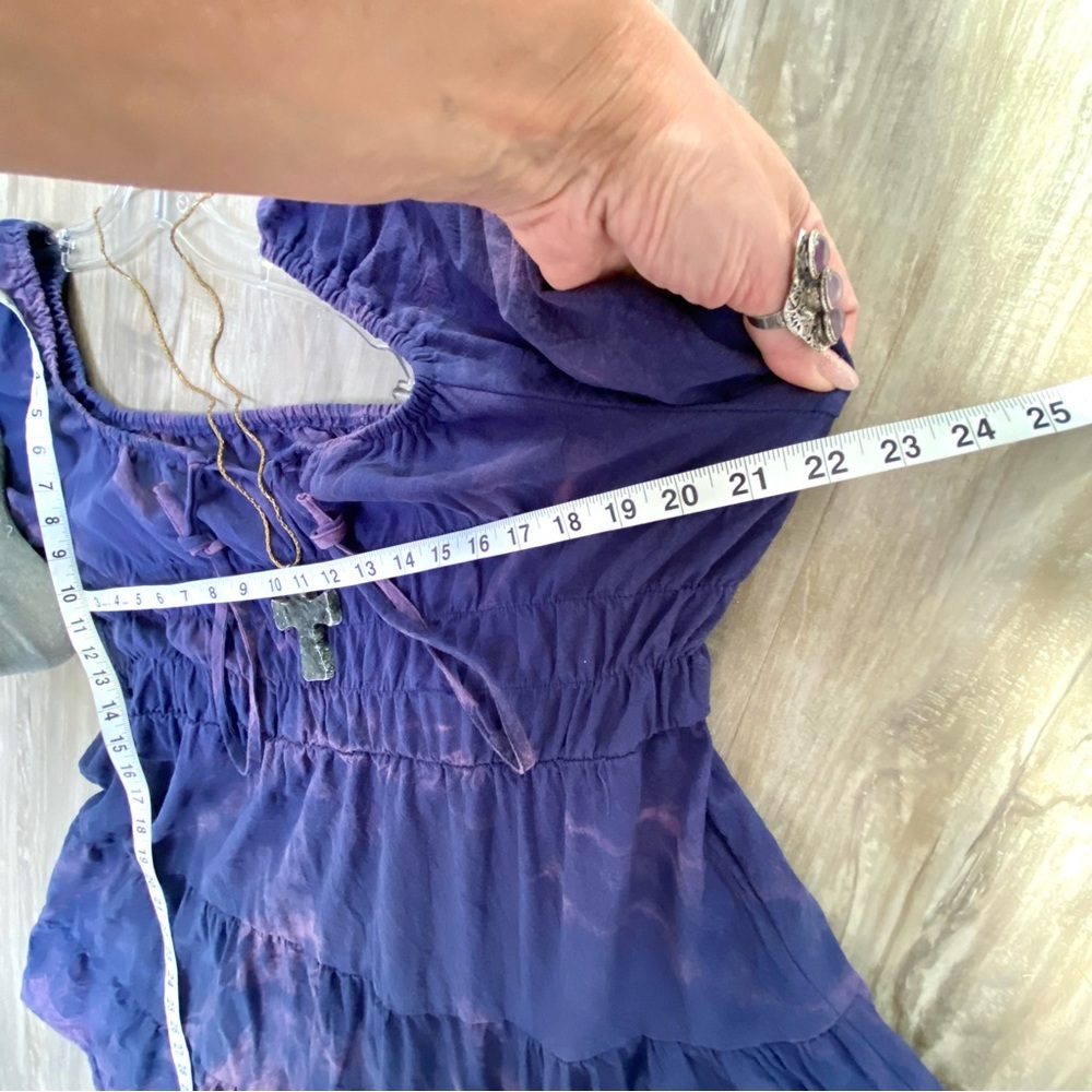Artisan Aurora Tie Dye Purple Babydoll Dress - Picture 13 of 15